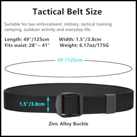Tactical Nylon Convertible TDU Belt, Heavy Duty Webbing, Adjustable Buckle